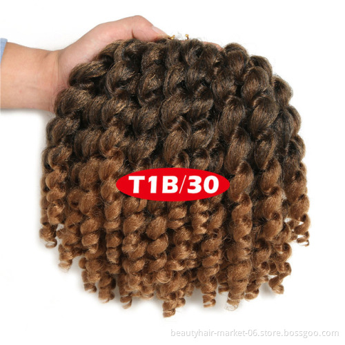 Factory Price Synthetic Hair Twist Braids Marley Afro Bounce Twist Model Jumpy Wand Curl  Crochet Braid